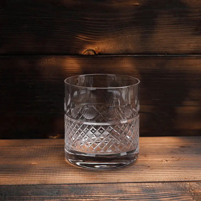 Verres whisky old fashioned motif cristal lot deux - vue 5 sur 7