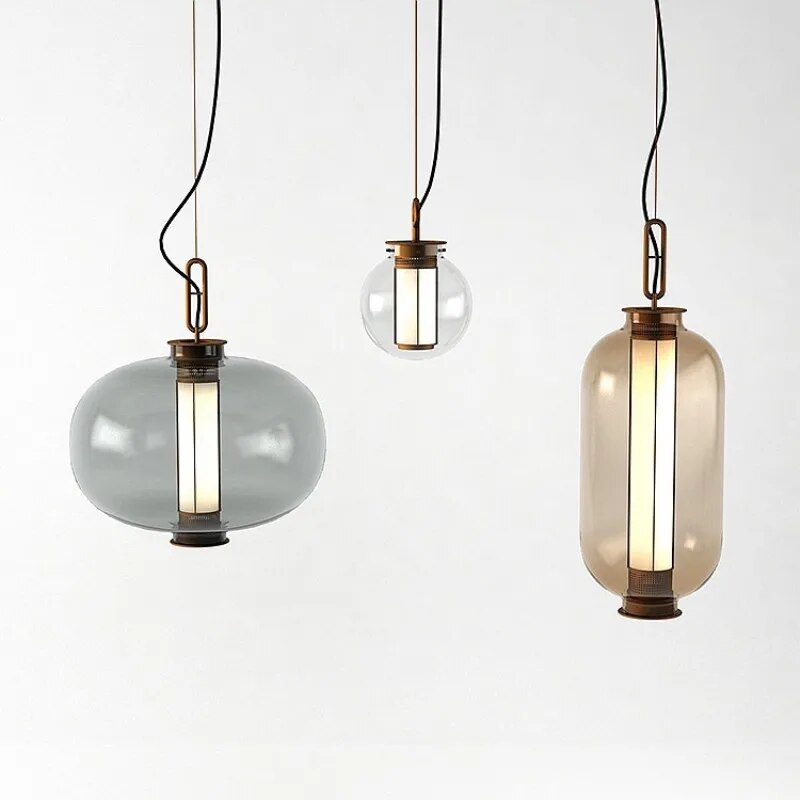 Suspension arrondie en verre loft postmoderne