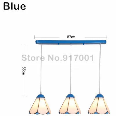 3 Heads Colorful Glass LED Pendant Lamps Light,Bedroom Suspension Hanging Ceiling Lamp - vue 10 sur 30