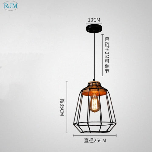 Nordique créatif rétro fer suspension personnalité barre Vintage maille lampes suspendues chambre salon café Restaurant éclairage