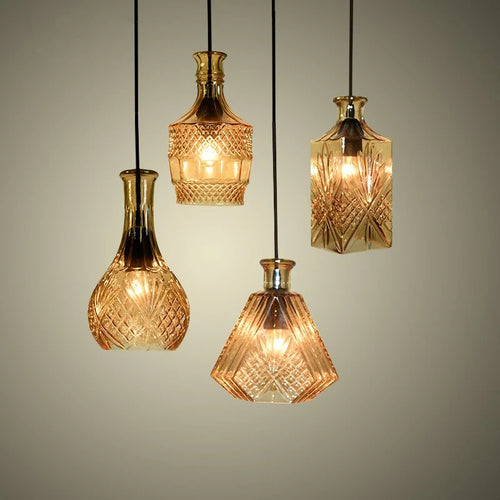 lustre nordique simple moderne industriel en verre pour bar café - vue 6 sur 10