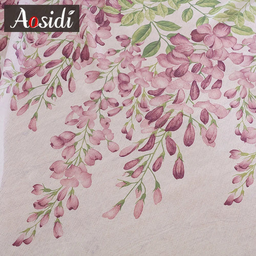 Voilage tulle motif floral moderne pour salon chambre - vue 6 sur 7
