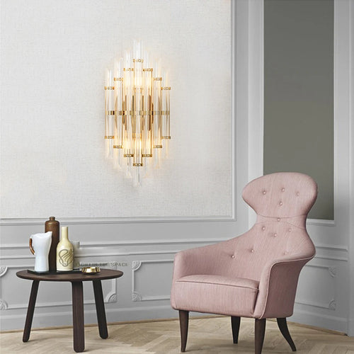 applique murale design en cristal et fer nordique pour intérieur moderne - vue 4 sur 6