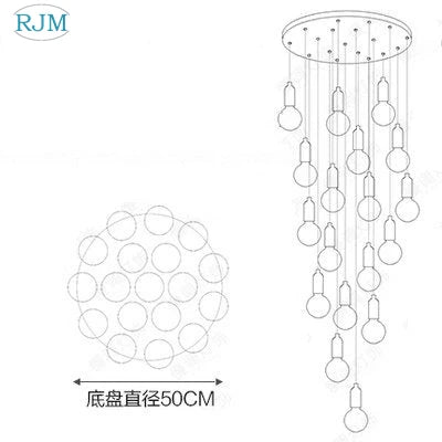 lustre suspension led créative en verre cristal postmoderne - vue 11 sur 18