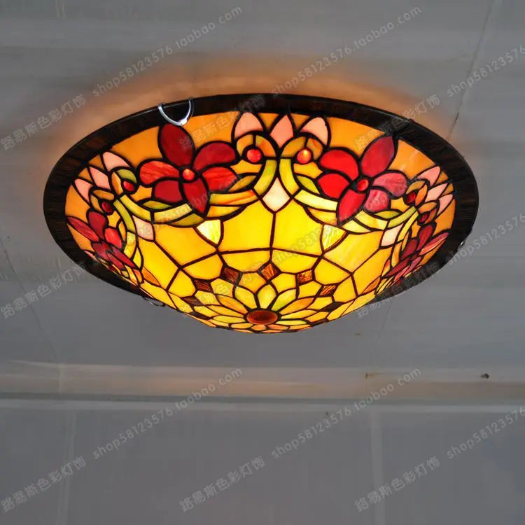 16 Inches European Rabbit Flower Children's Room Bedroom Bedroom Ceiling Glass Costume Jewelery Tiffanylamps Balcony - vue 5 sur 6