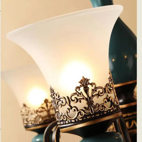 lustre à led en céramique style rétro moderne et luxueux - vue 6 sur 10
