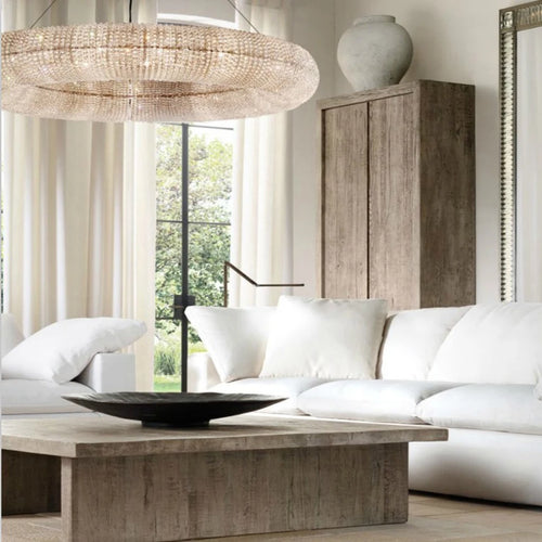 suspension vintage en cristal avec lumière led élégante - vue 3 sur 6