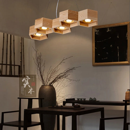 suspension en bois acrylique design nid dabeille pour intérieur - vue 5 sur 11