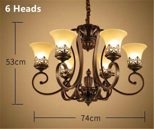 lustre en métal vintage style européen rétro pour éclairage intérieur - vue 9 sur 11