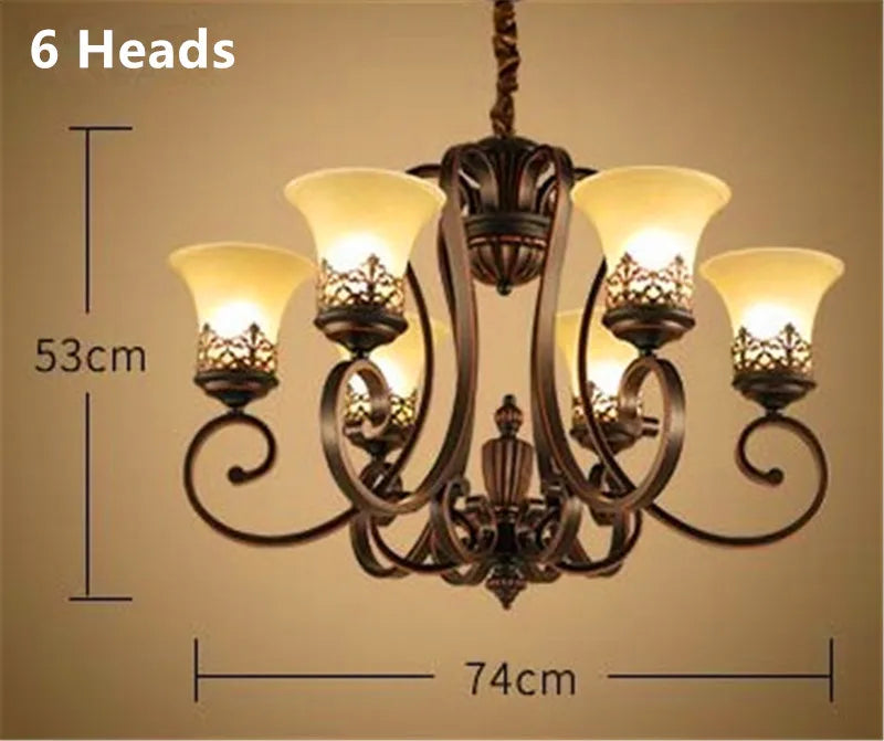 lustre en métal vintage style européen rétro pour éclairage intérieur - vue 8 sur 11