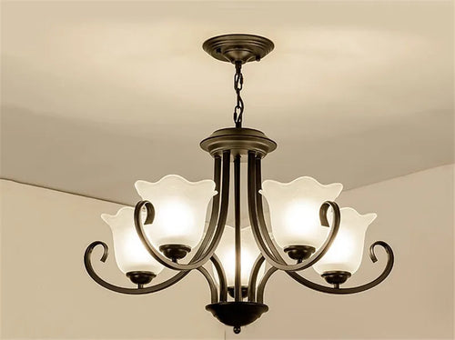 lustre suspendu en verre pour éclairage intérieur moderne - vue 9 sur 11
