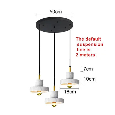 Nordic marble chandeliers post-modern minimalist bar, living room, dining room, bedside decorative lamps and lanterns - vue 13 sur 12