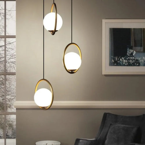 lustre à led rétro en verre pour décoration intérieure - vue 6 sur 13