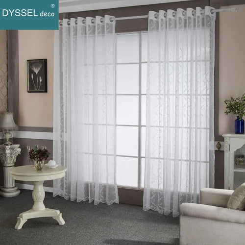 Voilage brodé motifs floraux style europe americain elegant - vue 2 sur 7