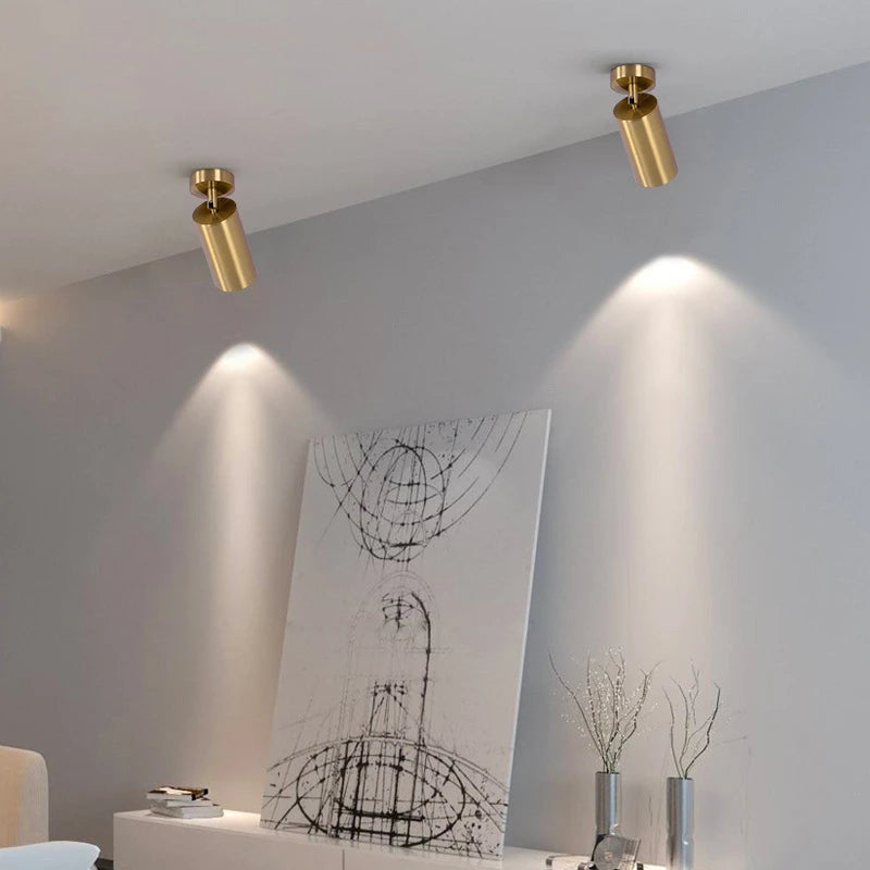 Spot Lampe plafond LED dorée