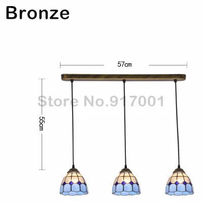 3 Heads Colorful Glass LED Pendant Lamps Light,Bedroom Suspension Hanging Ceiling Lamp - vue 12 sur 30