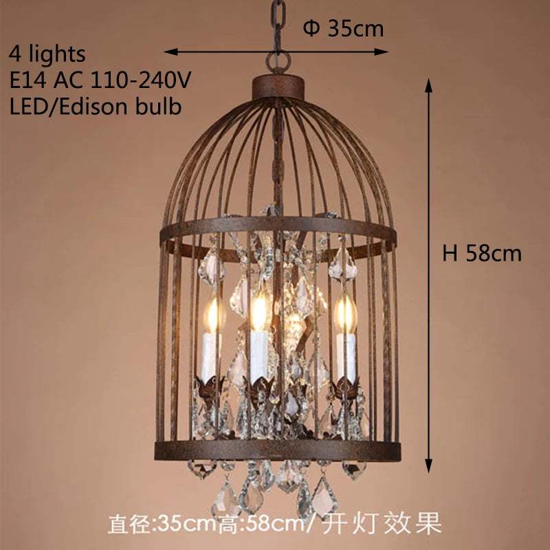 lustre vintage en fer forgé style empire cristal - vue 4 sur 6