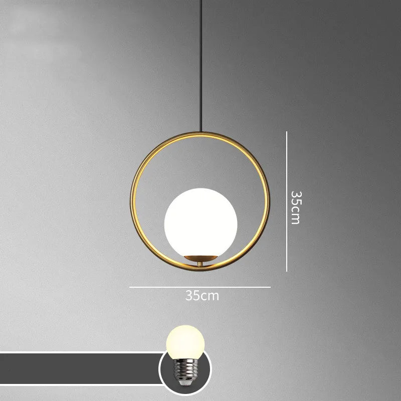 lustre à led rétro en verre pour décoration intérieure - vue 10 sur 13