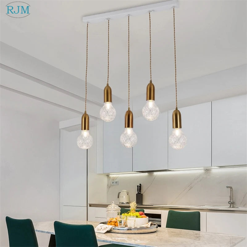 lustre suspension led créative en verre cristal postmoderne - vue 10 sur 18