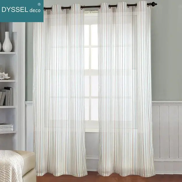 Voilage rayé style européen pour salon chambre