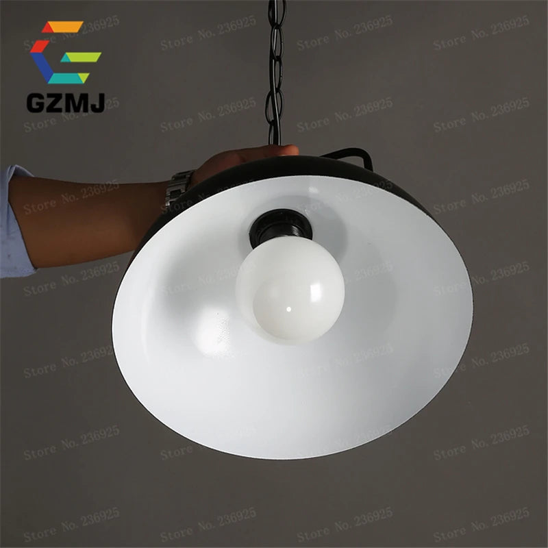 suspension style loft led vintage industriel noir - vue 6 sur 12