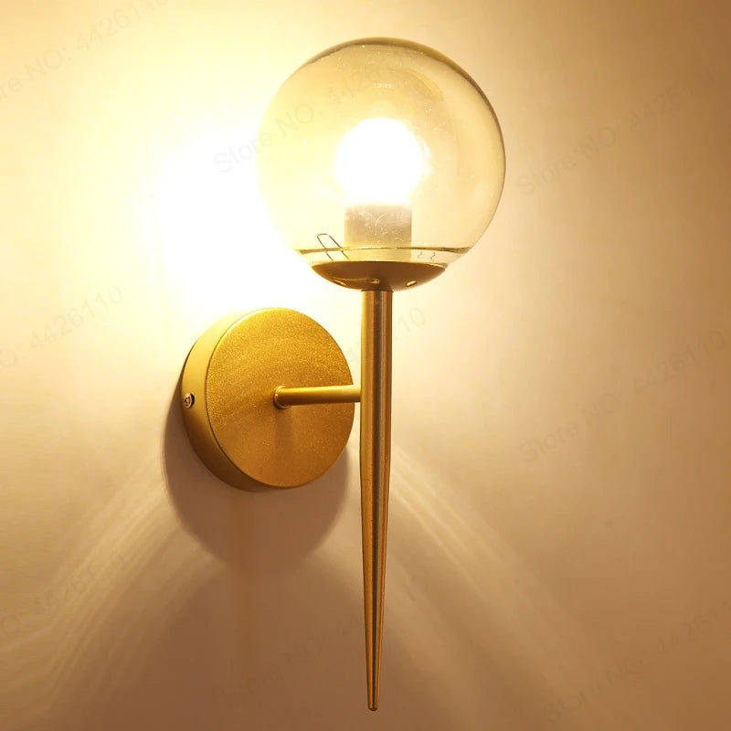 applique murale led boule verre moderne décoration intérieure nordique salon couloir - vue 4 sur 8