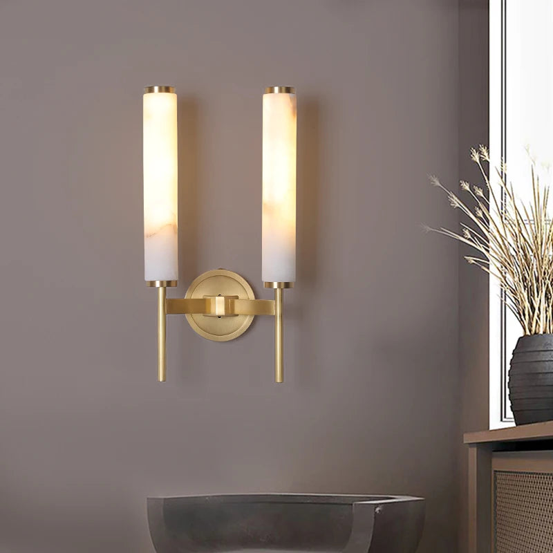 applique murale en cuivre et marbre naturel élégante et simple - vue 6 sur 8