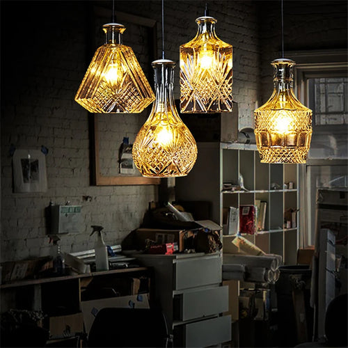 lustre nordique simple moderne industriel en verre pour bar café - vue 5 sur 10
