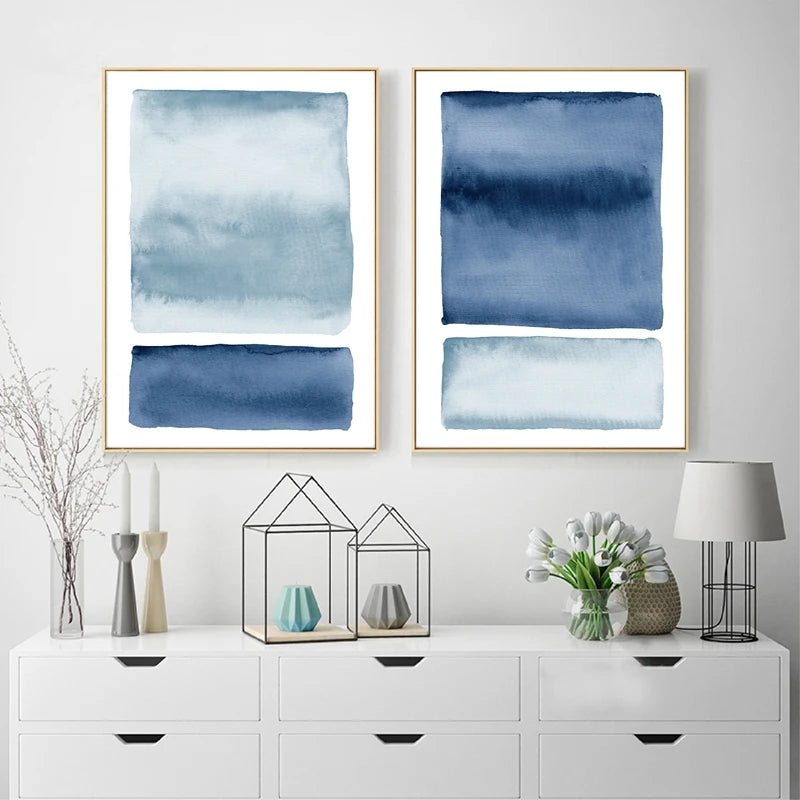 peinture abstraite aquarelle océanique art mural décoratif