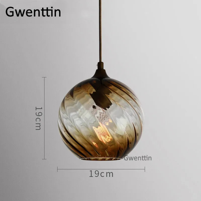 suspension moderne en verre teinté pour décoration intérieure - vue 19 sur 22