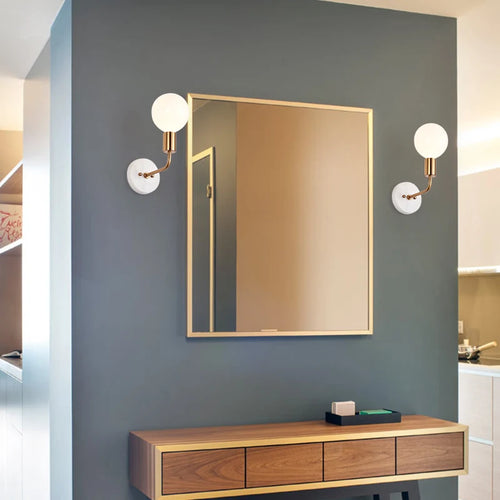 applique murale en marbre et verre design moderne nordique - vue 3 sur 6