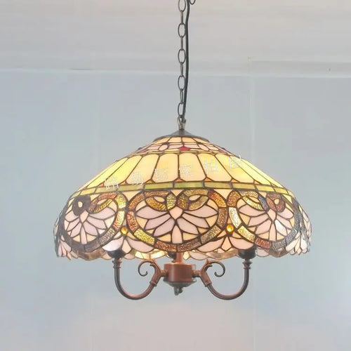 lustre en verre en forme de cœur style tiffany rétro pour restaurant - vue 5 sur 7