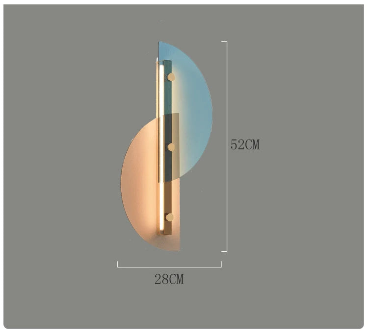 Applique murale design à LED avec demi-cercle en verre Shadow