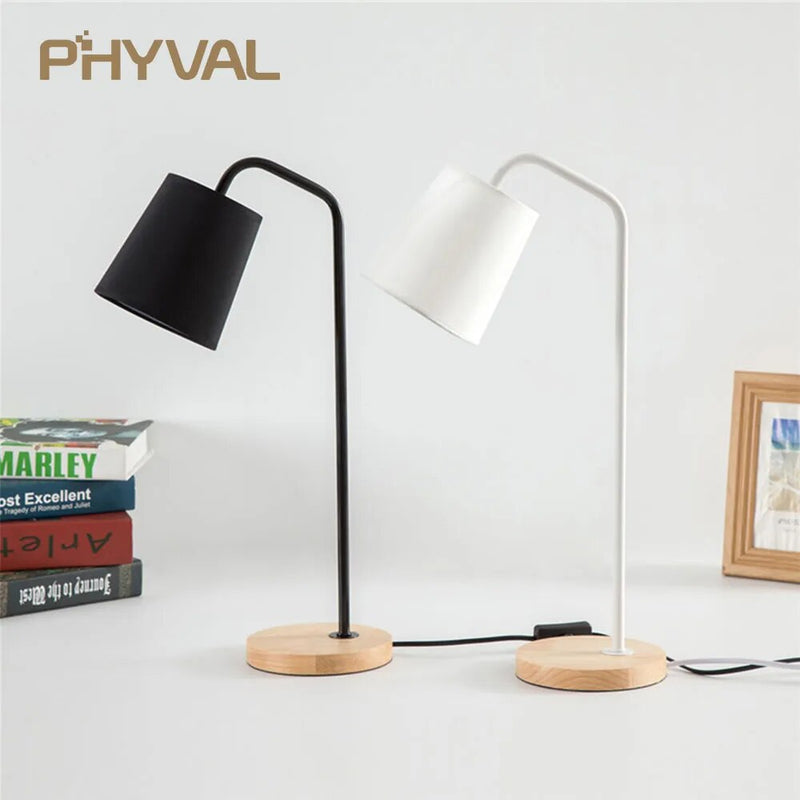 lampe de table nordique simple bois led bureau lit salon veilleuses