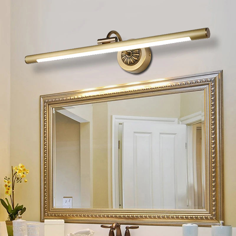 Europe copper bathroom wall mirror light, bedroom vanity cabinet lamp, hotel showcase picture lighting - vue 2 sur 6