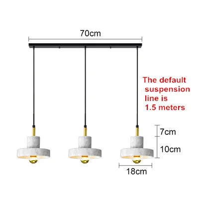 Nordic marble chandeliers post-modern minimalist bar, living room, dining room, bedside decorative lamps and lanterns - vue 8 sur 12