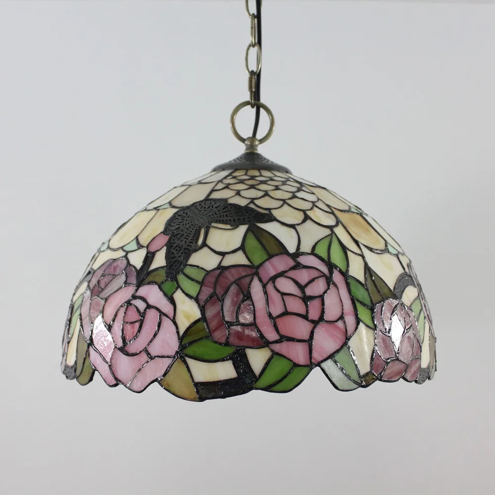 lustre rétro en verre teinté pour café et restaurant - vue 6 sur 8