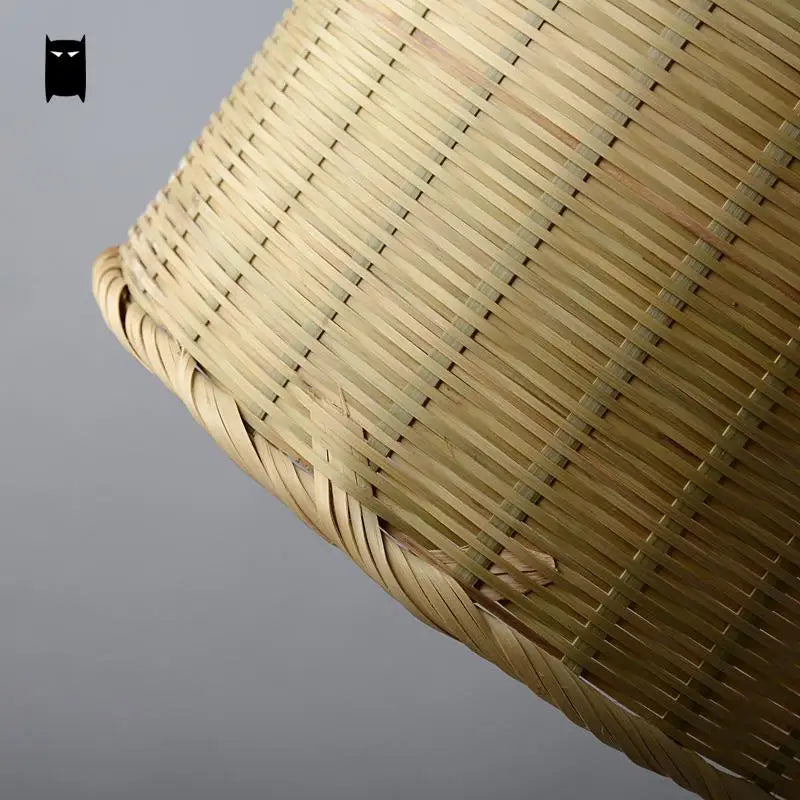 suspension Délicat bambou osier rotin panier seau luminaire rustique asiatique japon lampe suspendue Luminaire Design salle à manger