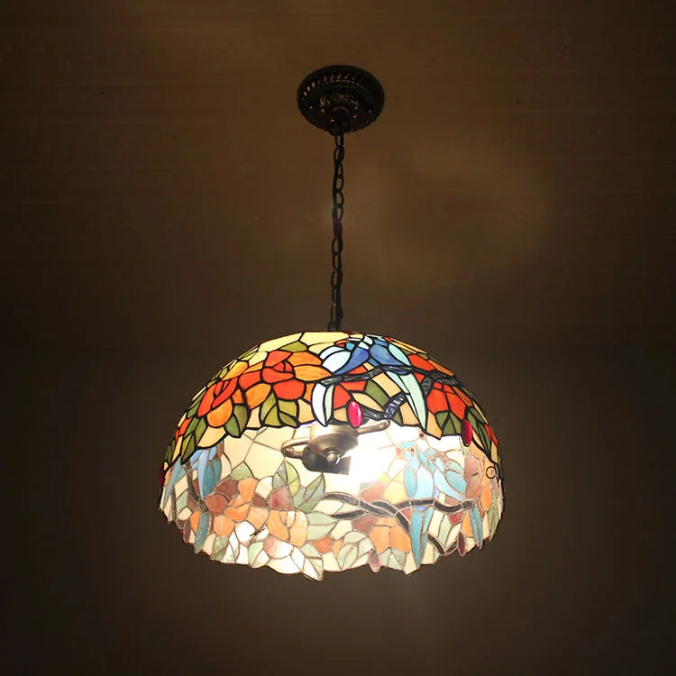 lustre rétro en verre teinté pour café et restaurant - vue 3 sur 8
