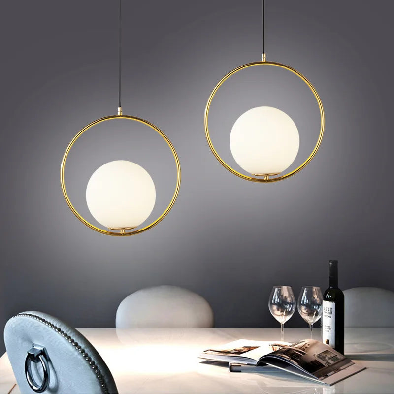 suspension vintage industrielles avec boule de verre - vue 4 sur 8