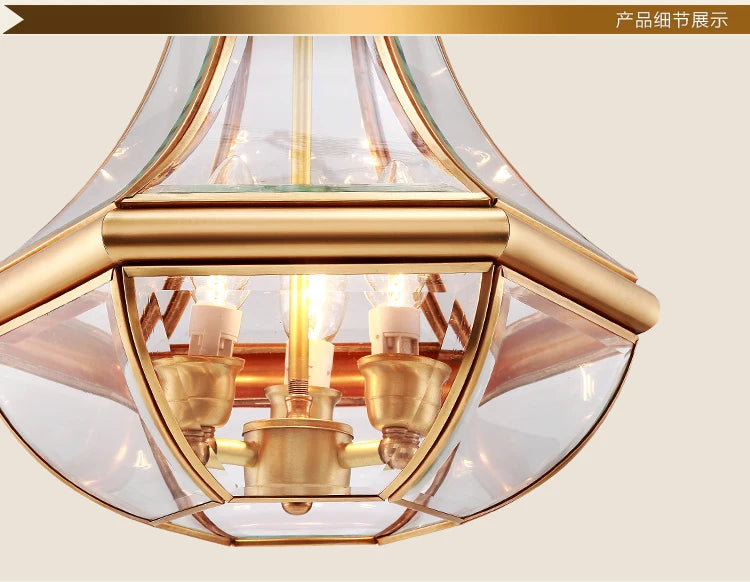 lustre en cuivre antique pour éclairage intérieur et extérieur - vue 6 sur 8