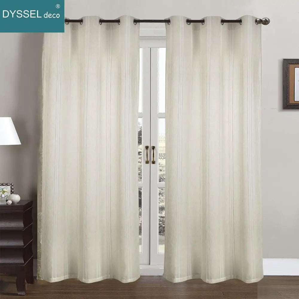 Voilage rideau rayures style européen pour salon chambre - vue 4 sur 8