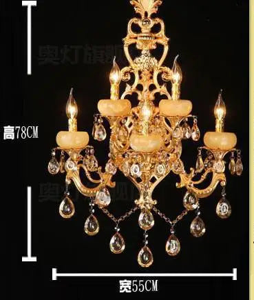applique murale rétro à 5 bras en cristal pour intérieur élégant