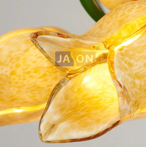 suspension en fer nordique avec verre lys tulipe camélia pour éclairage décoratif - vue 7 sur 12
