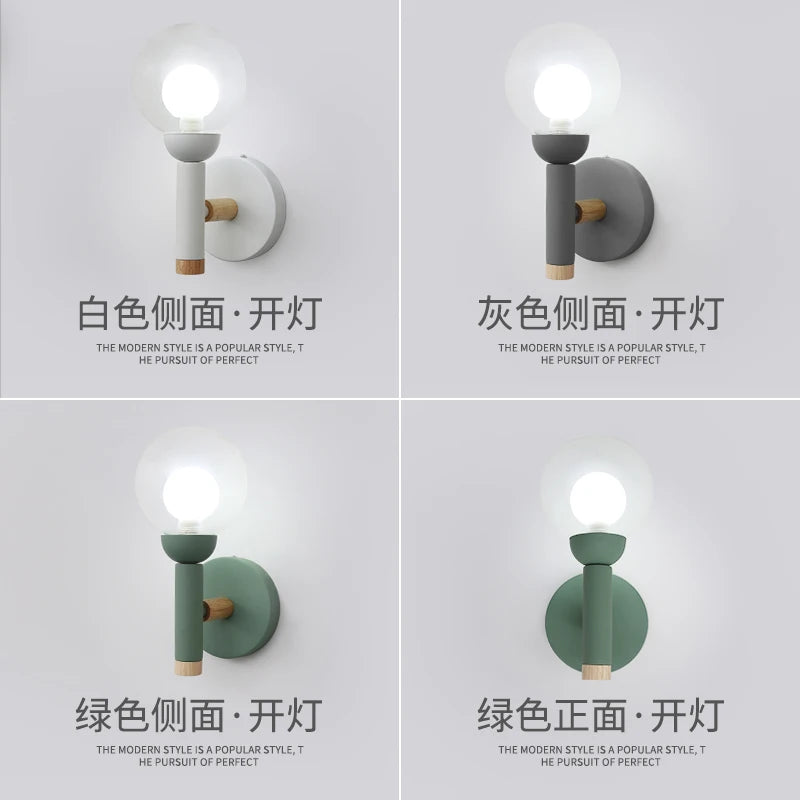 lampe de chevet nordique en verre design créatif pour salon et hôtel