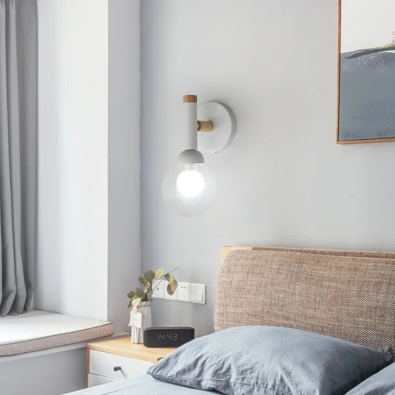 lampe de chevet nordique en verre design créatif pour salon et hôtel