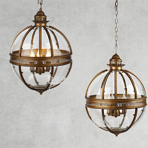 lustre rétro en fer et verre vintage pour éclairage intérieur