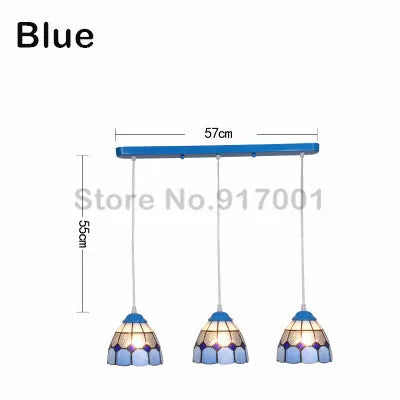 3 Heads Colorful Glass LED Pendant Lamps Light,Bedroom Suspension Hanging Ceiling Lamp - vue 10 sur 30