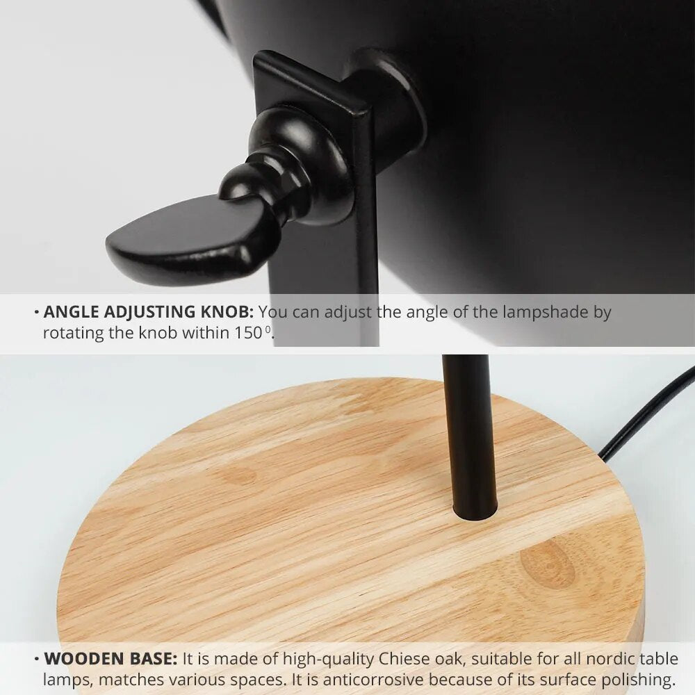Lampe de table bois nordique et métal à intensité variable - vue 5 sur 14