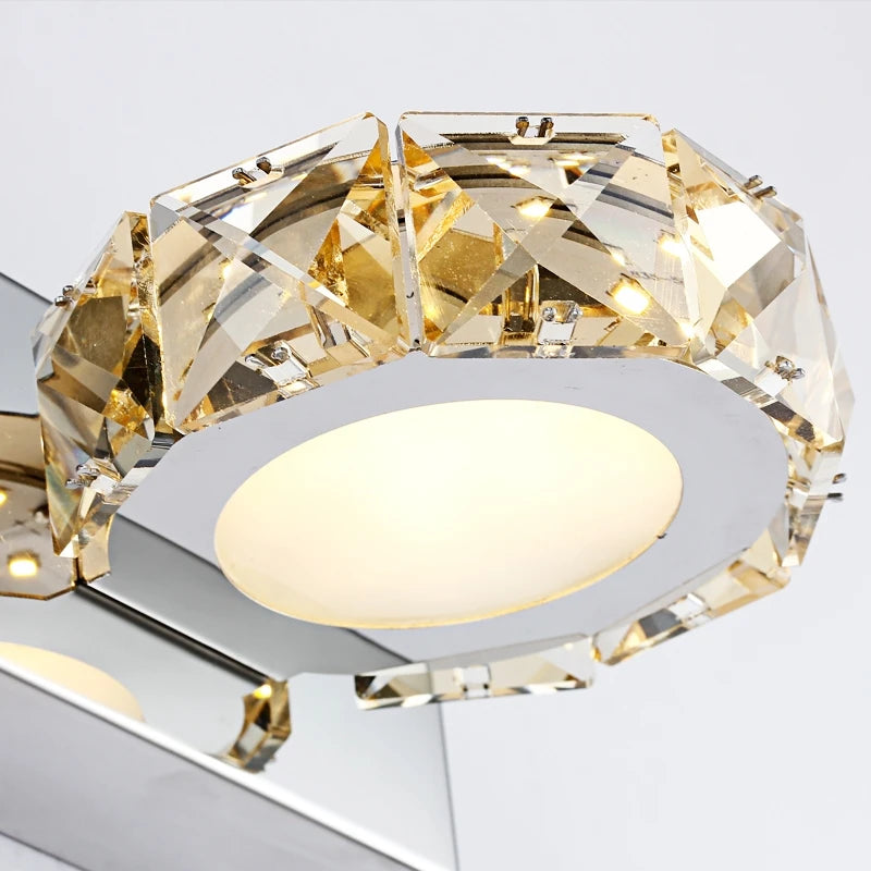 applique murale led moderne en cristal forme carrée - vue 6 sur 6